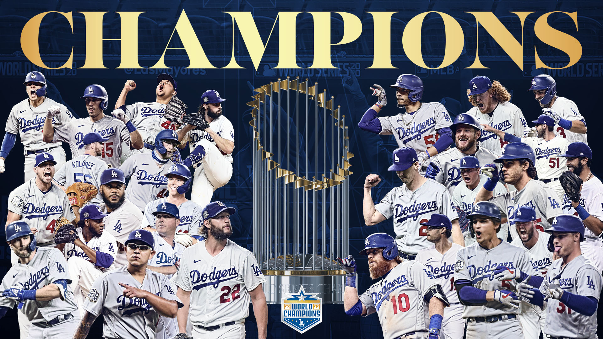 Los Angeles Dodgers JH Design 2020 World Series Champions Poly