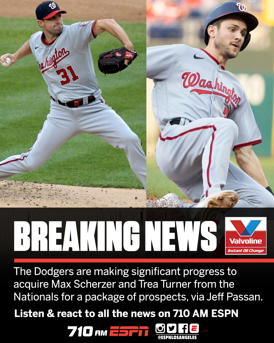 Dodgers officially acquire Max Scherzer, Trea Turner in blockbuster with  Nationals