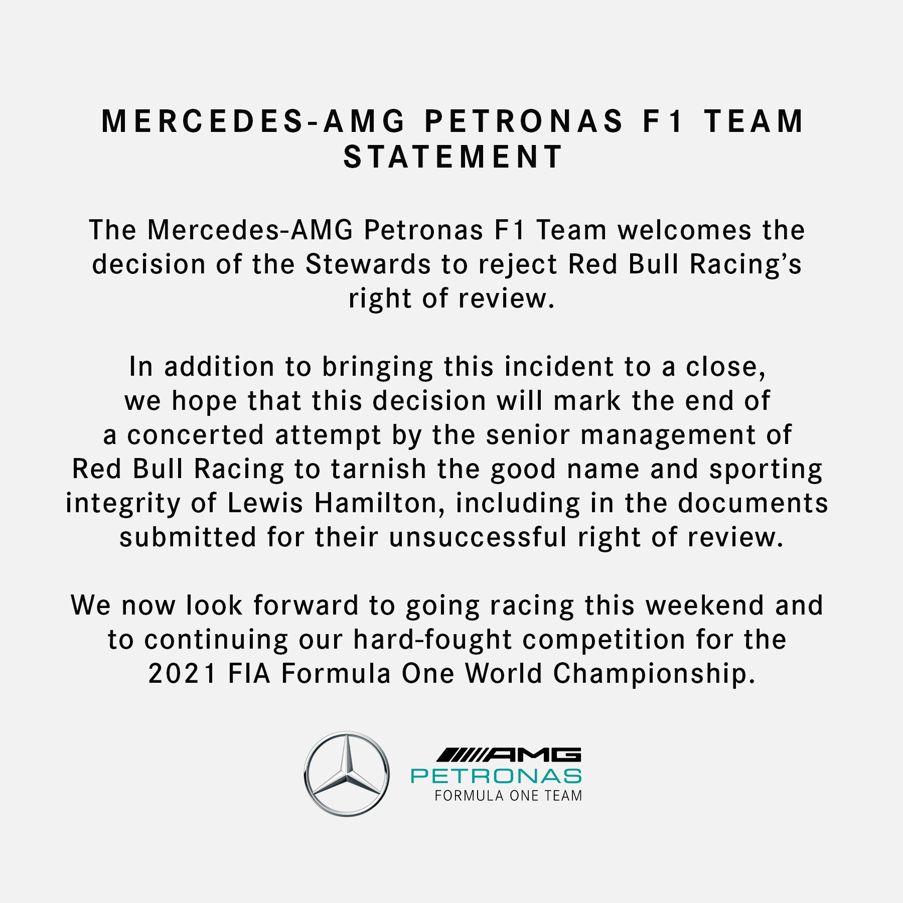 Mercedes slams Red Bull after failed 'review petition'