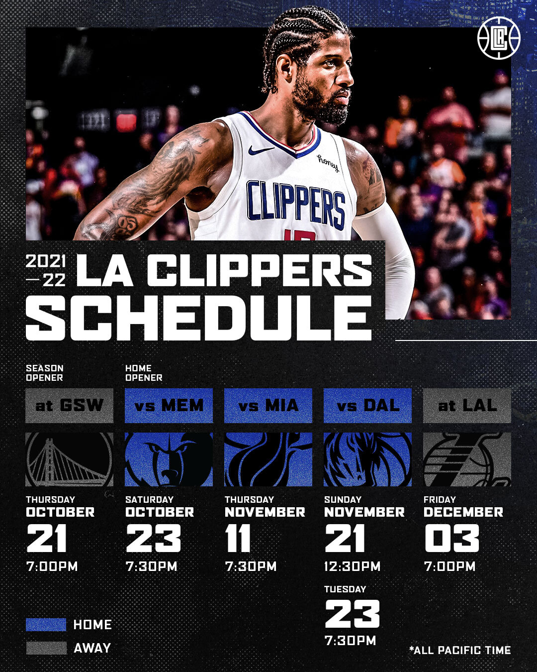 Printable Los Angeles Clippers schedule (and TV schedule) for 2020-21  season - Interbasket
