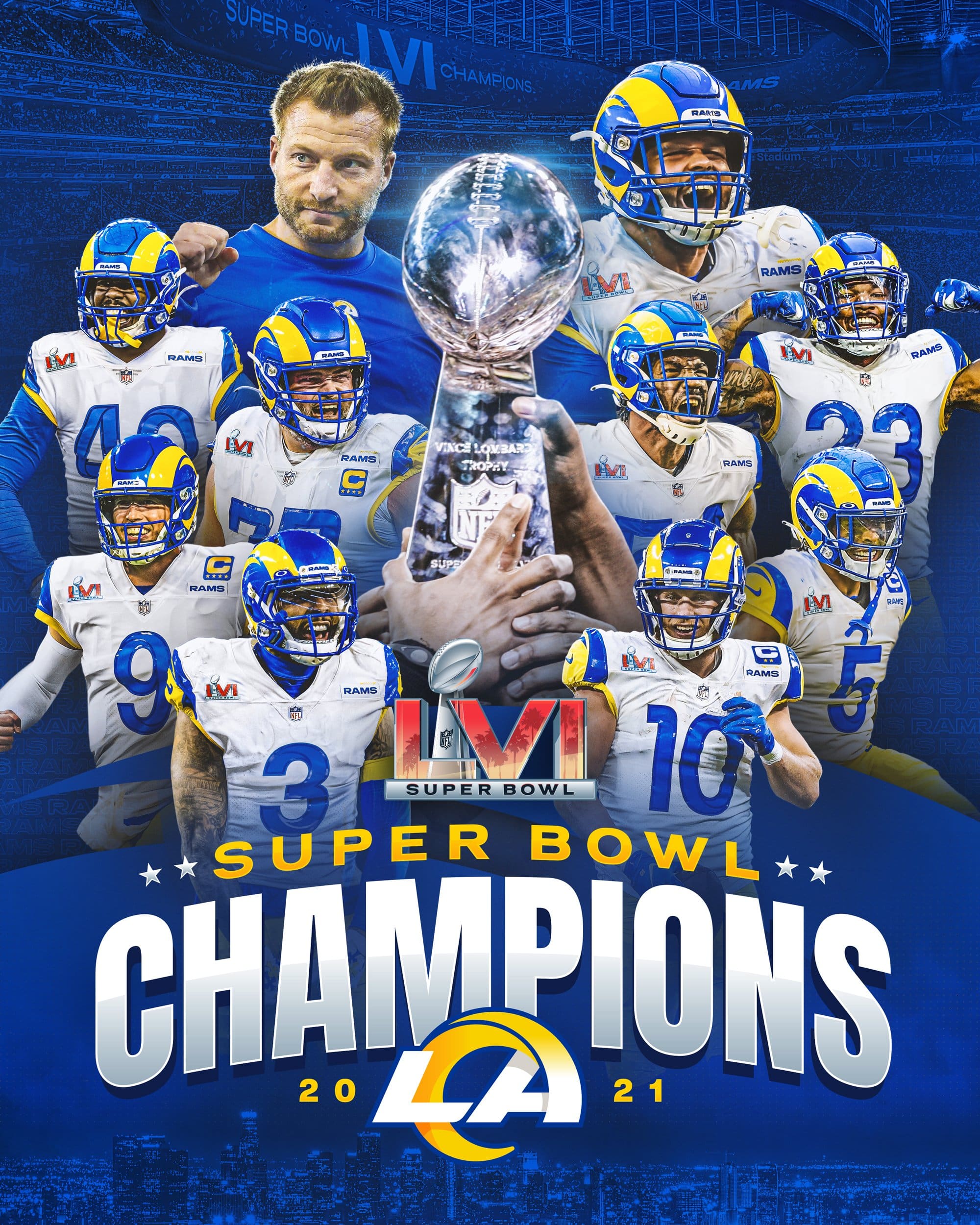 LA Rams 2022 Super Bowl Champions SVG Layered Cut File For Cricut 